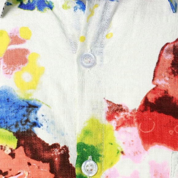 Men's Flower Short Sleeve Button Down Hawaiian Shirt - Picture 4 of 6